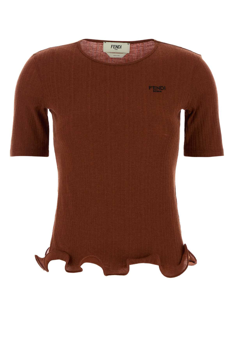 Fendi Fendi 100% Virgin wool sweater in rust