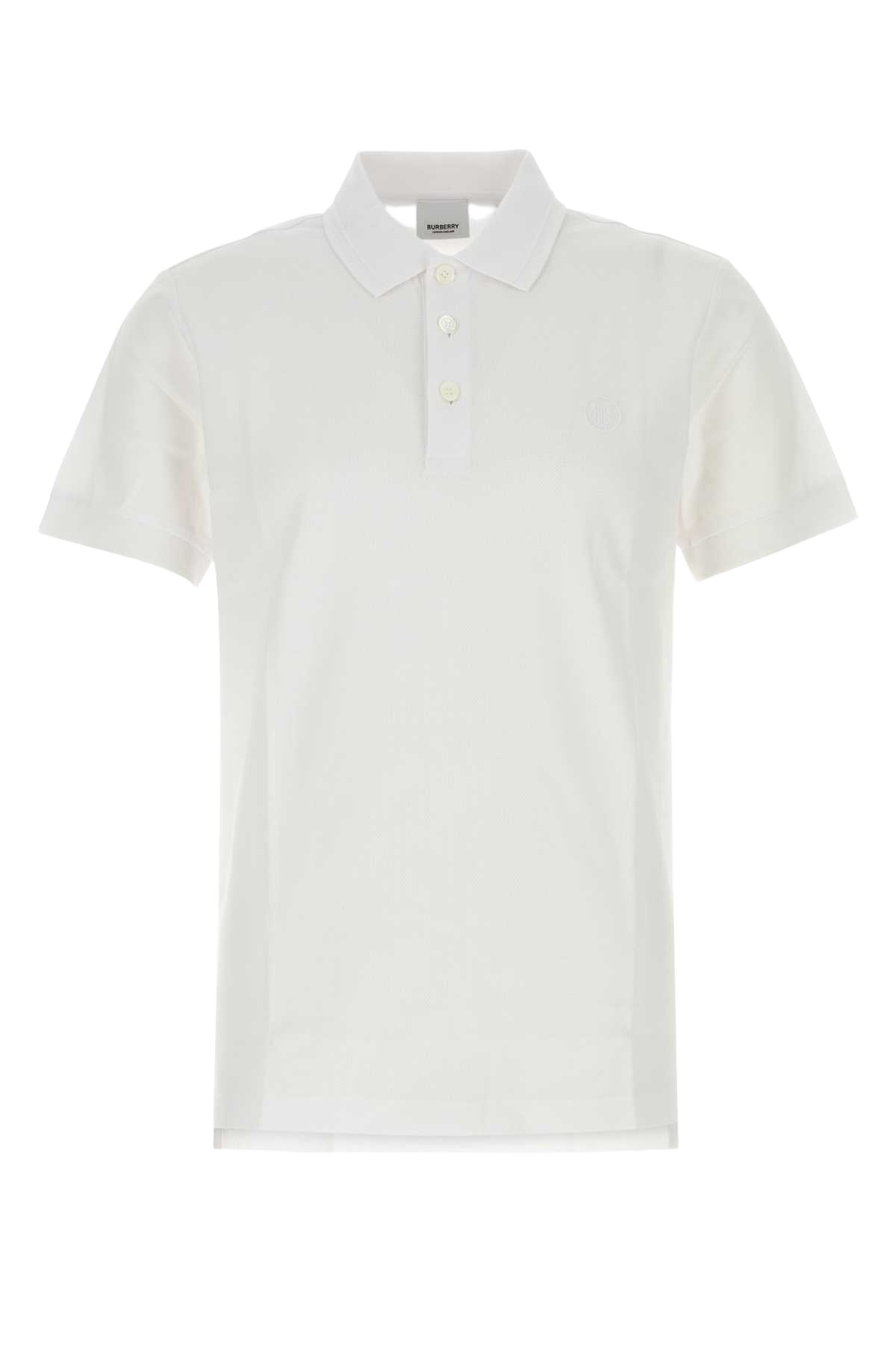 White Piquet Polo Shirt A1464 Exterior: Cotton