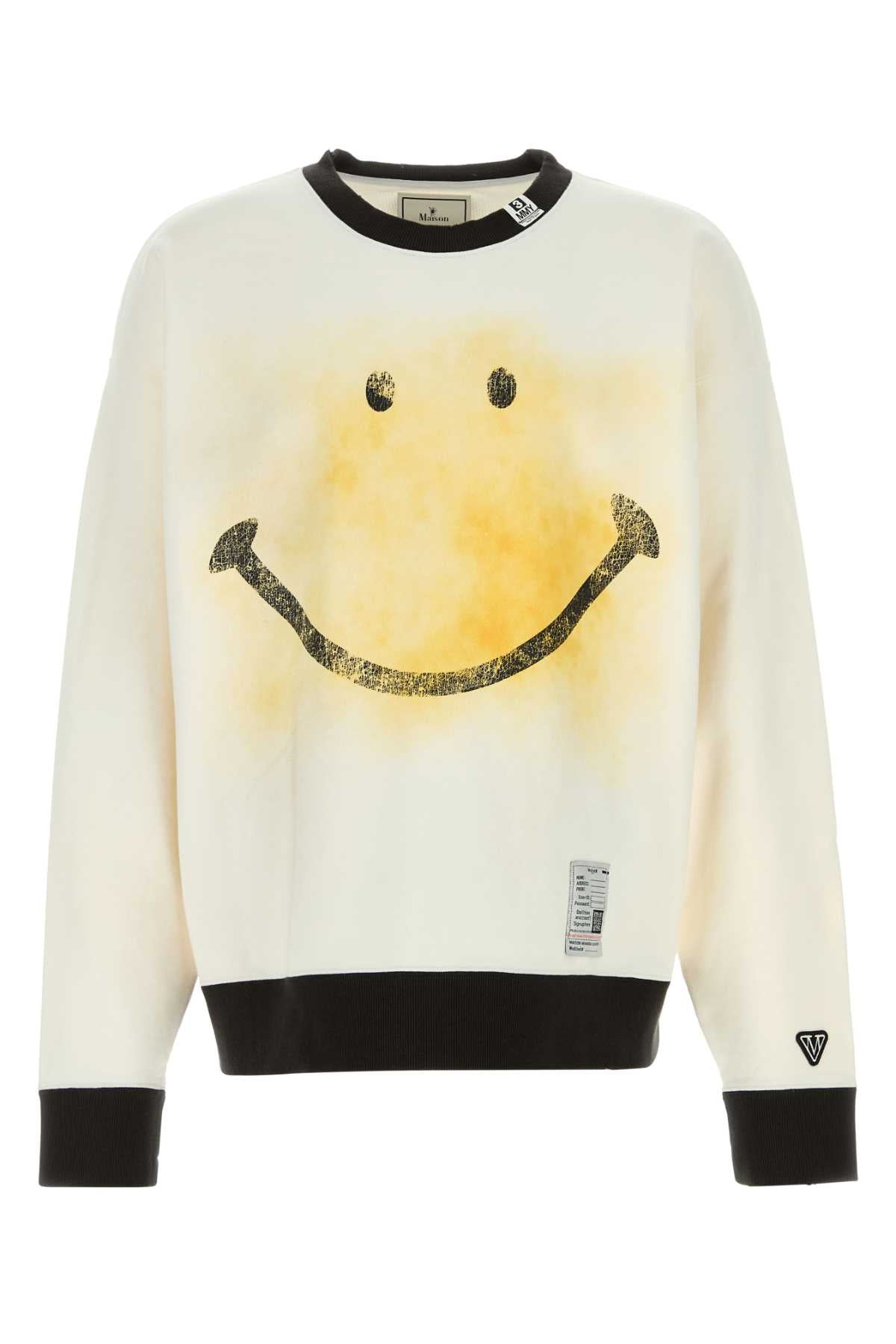 White Cotton Oversize Sweatshirt Exterior: Maglie