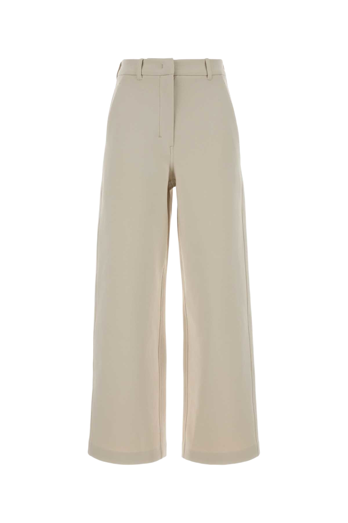 Sand Cotton Blend Caucaso Palazzo Pant Beige Pantaloni