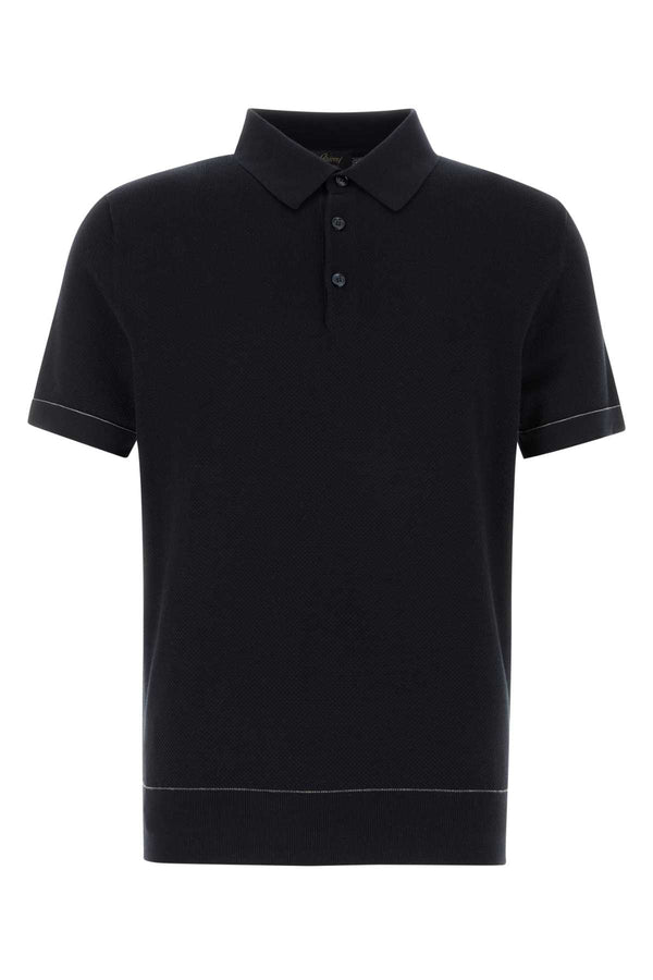Brioni 100% Cotton polo shirt in black
