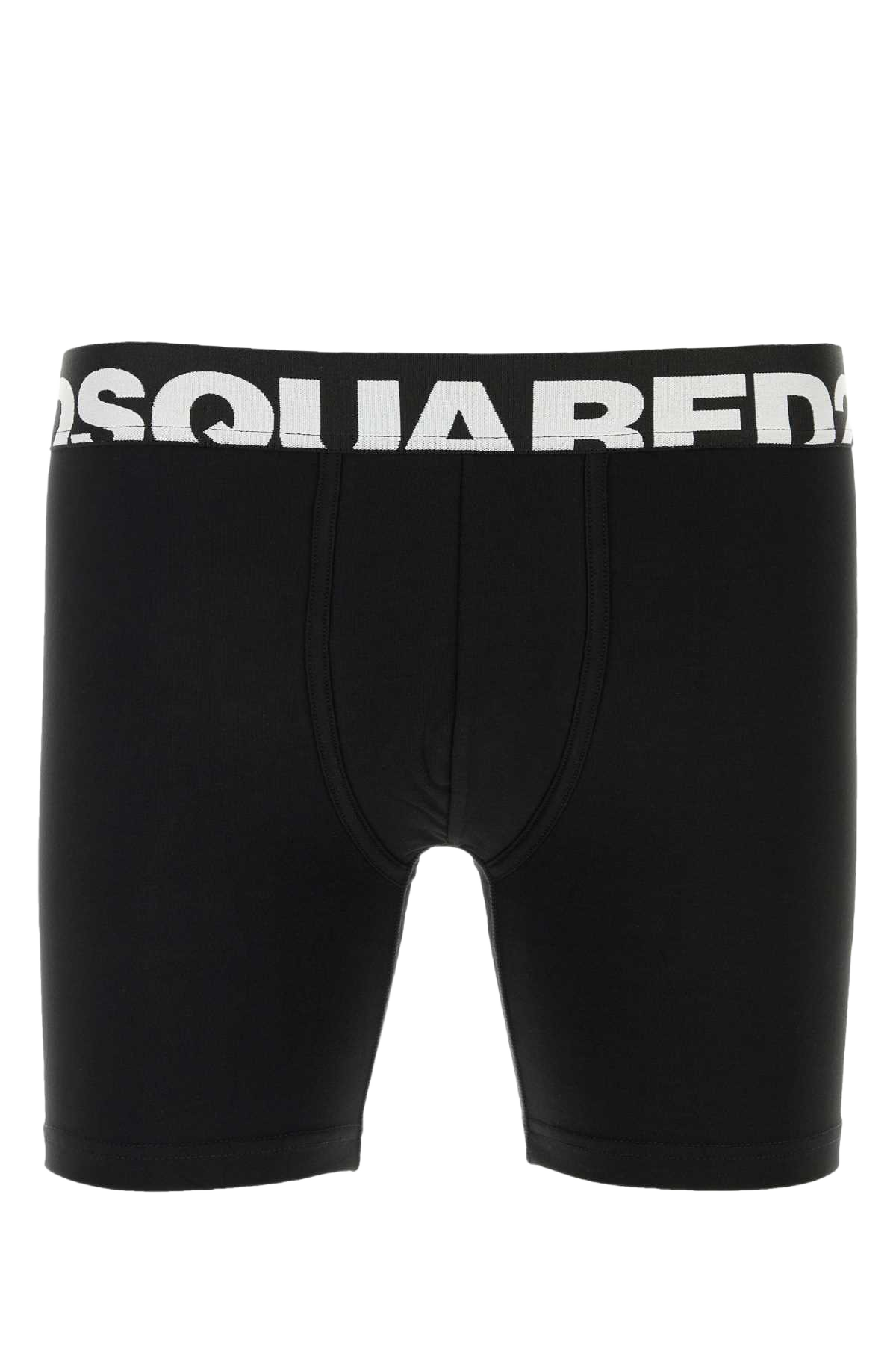 Black Stretch Cotton Boxer Exterior: Elastane Costumi Da Bagno