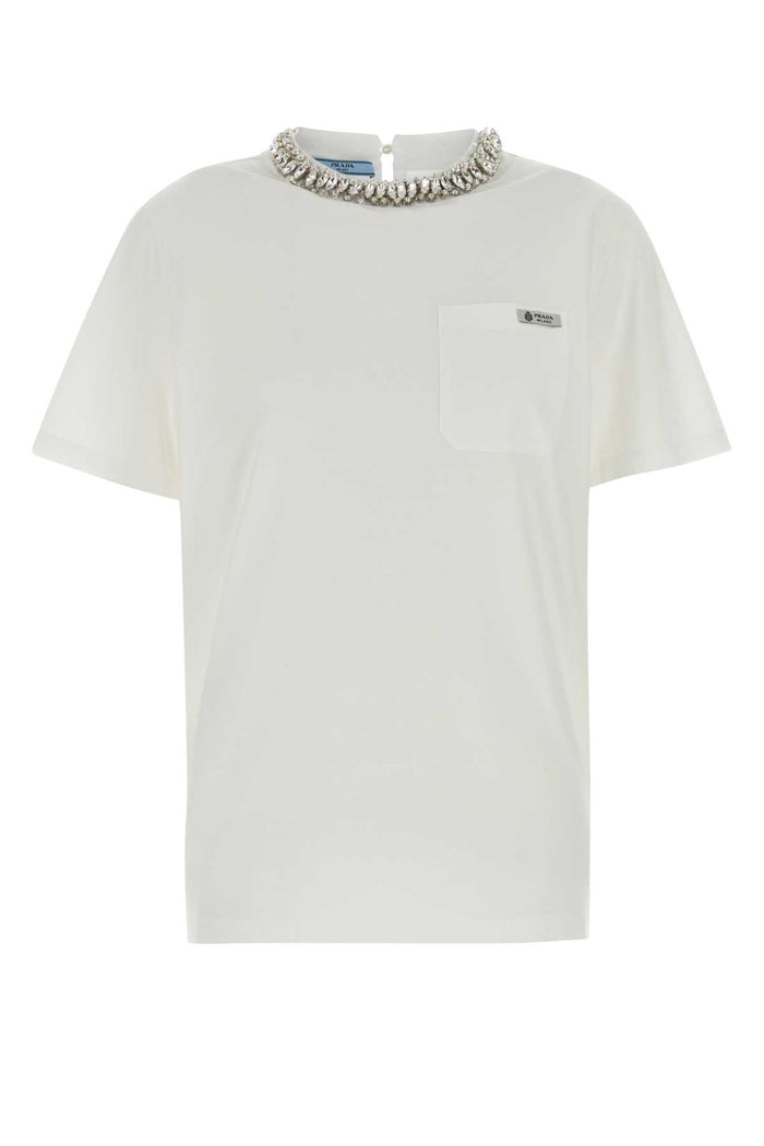 White Cotton T-Shirt Bianco Exterior