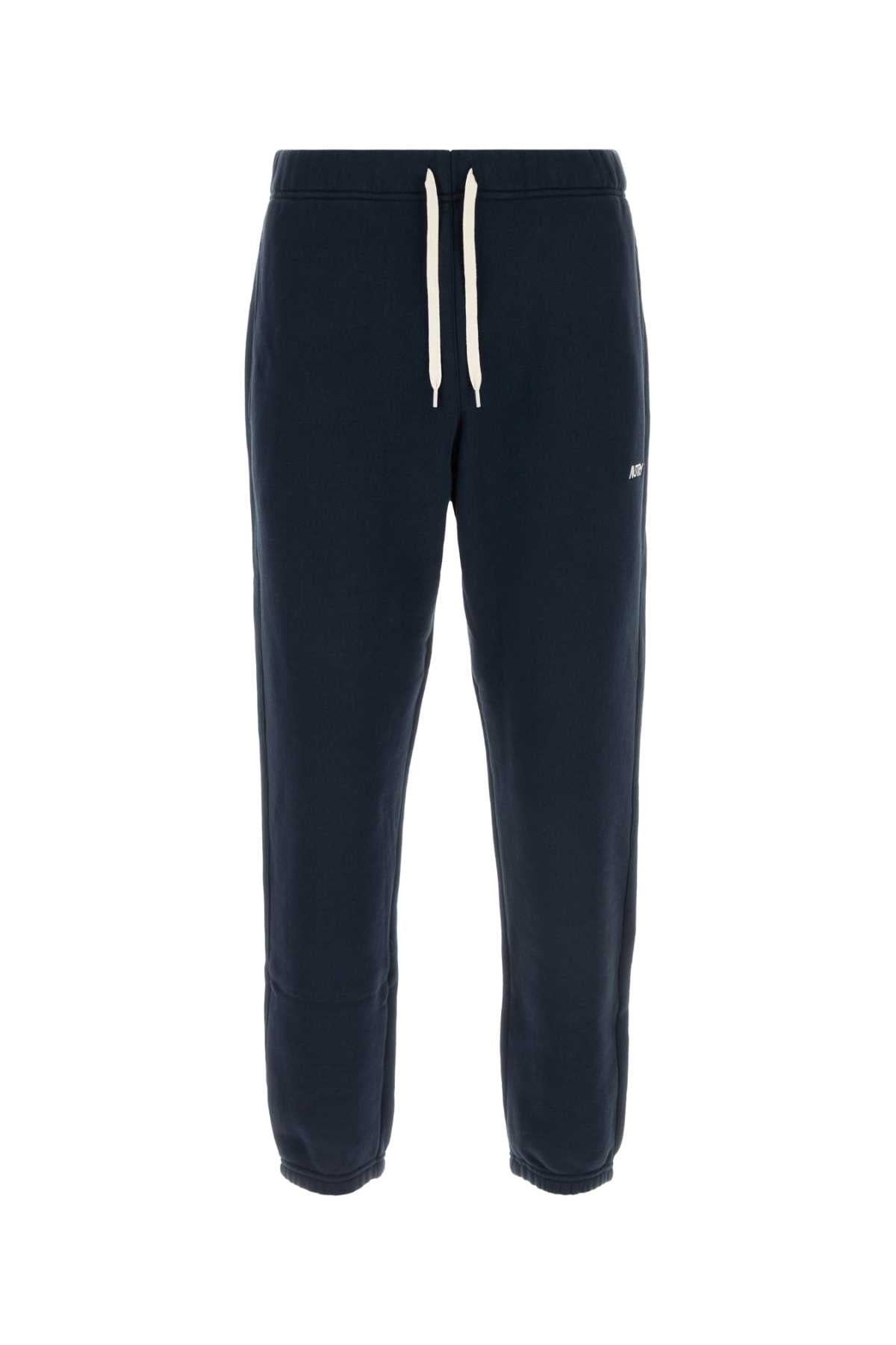 Dark Blue Cotton Joggers Jerseyblue Exterior: Pantaloni