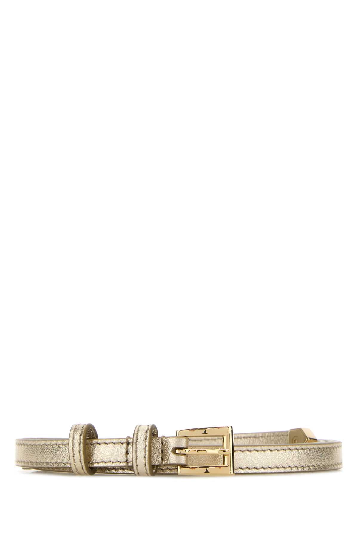 Gold Leather Belt Pirite Cinture
