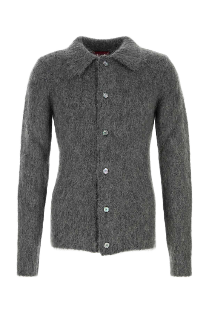 Grey Mohair Blend Cardigan Lillac Exterior: Nylonwool Polo