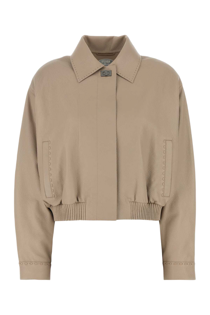 Cappuccino Leather Jacket Tortora Giacche In Pelle