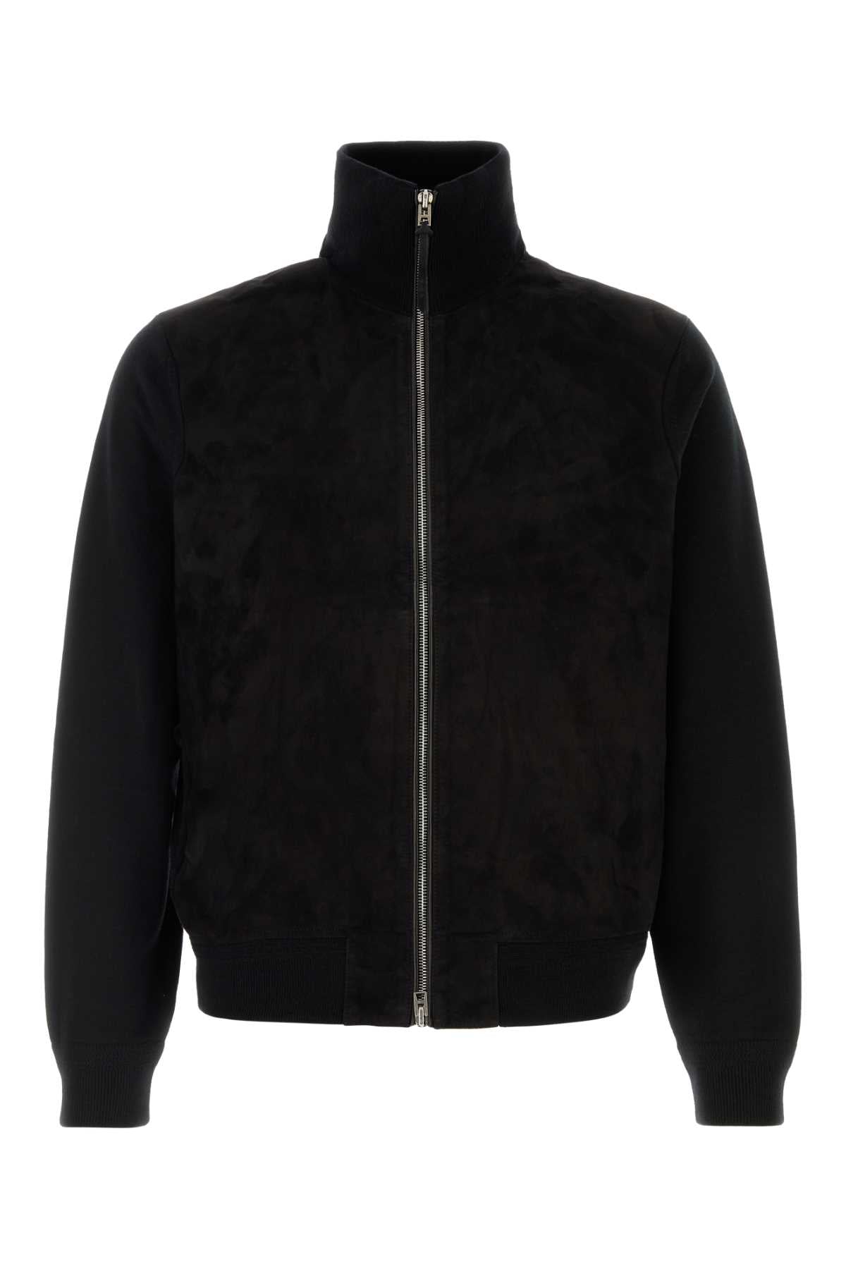 Black Stretch Wool Jacket Maglieria