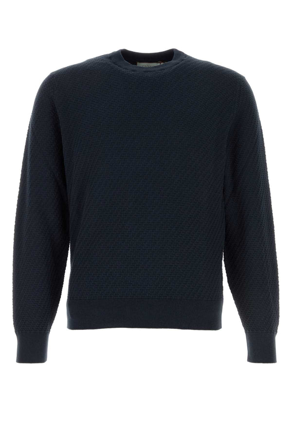 Canali Lunga 80% Cotton sweater in navy