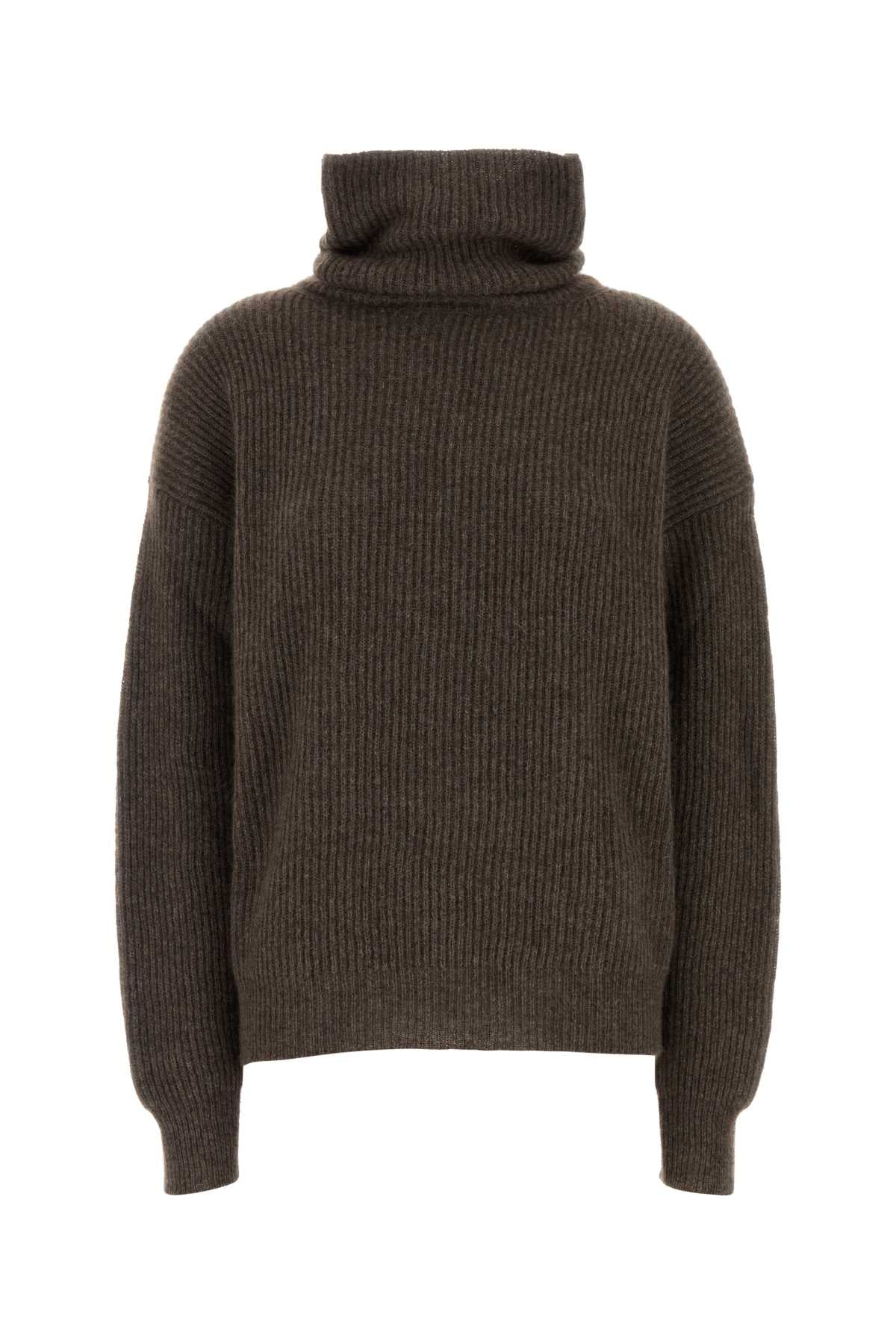 Brown Wool Raccoon Sweater Exterior: Maglieria