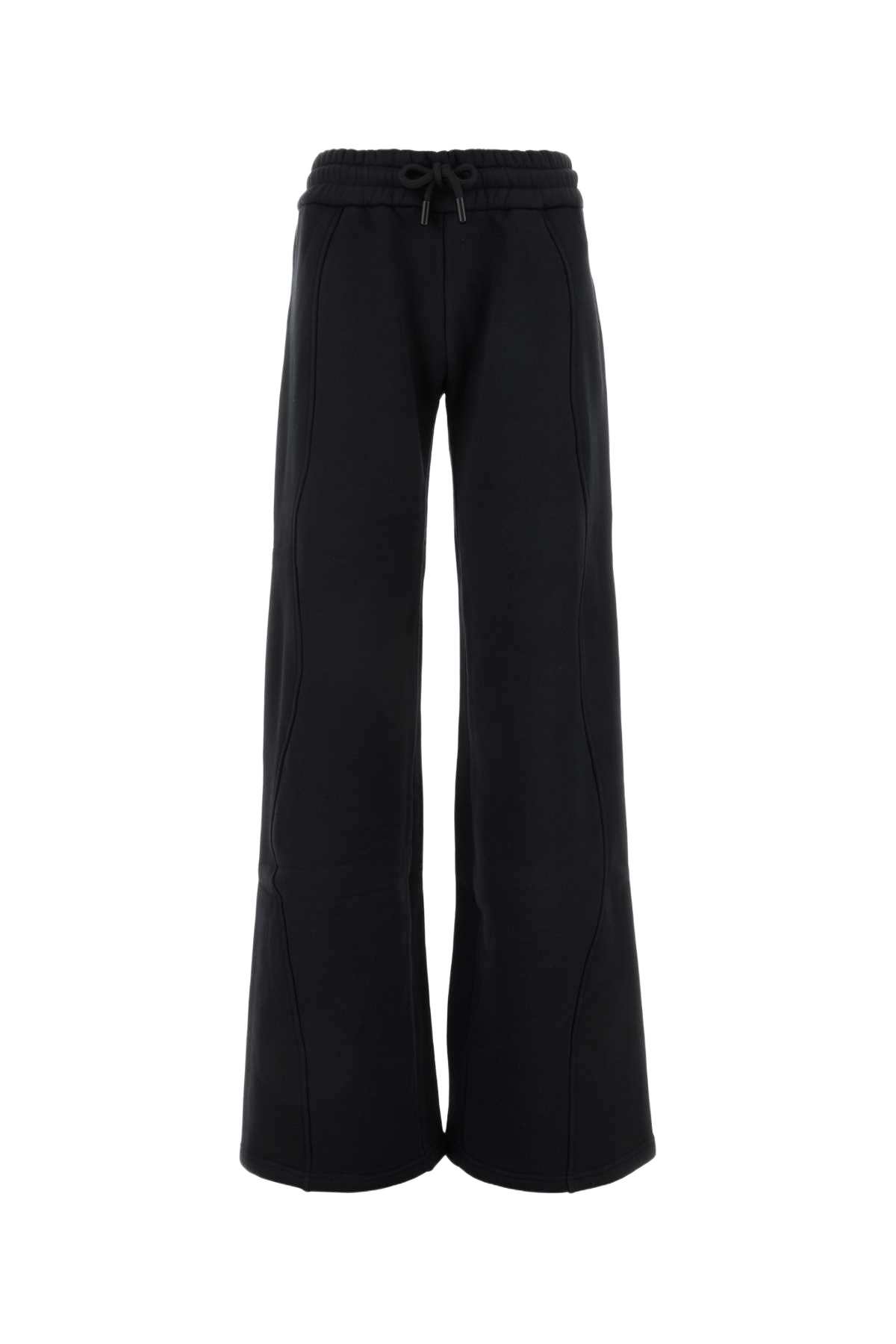 Black Cotton Joggers Nocolor Exterior: Pantaloni