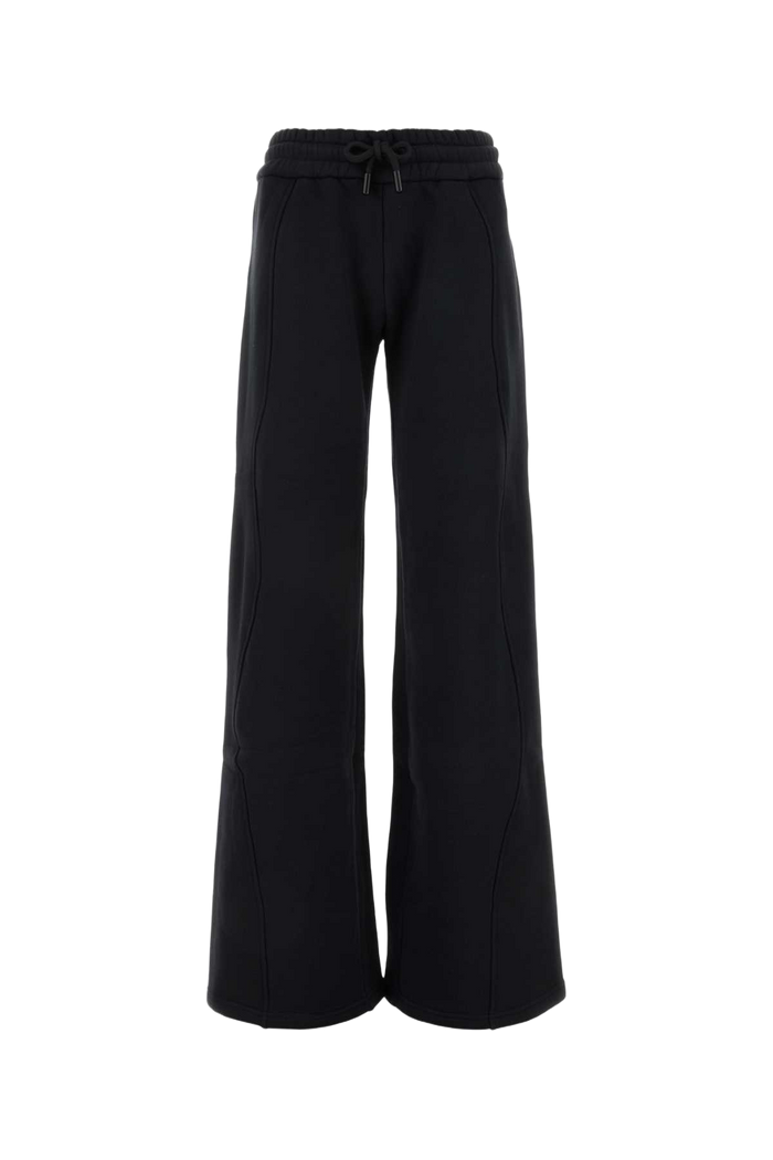 Black Cotton Joggers Nocolor Exterior: Pantaloni