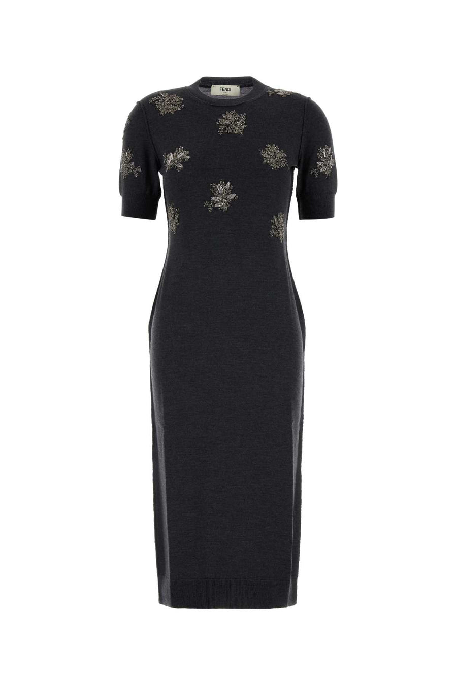 Fendi Knitted 98% Wool dress in charcoal