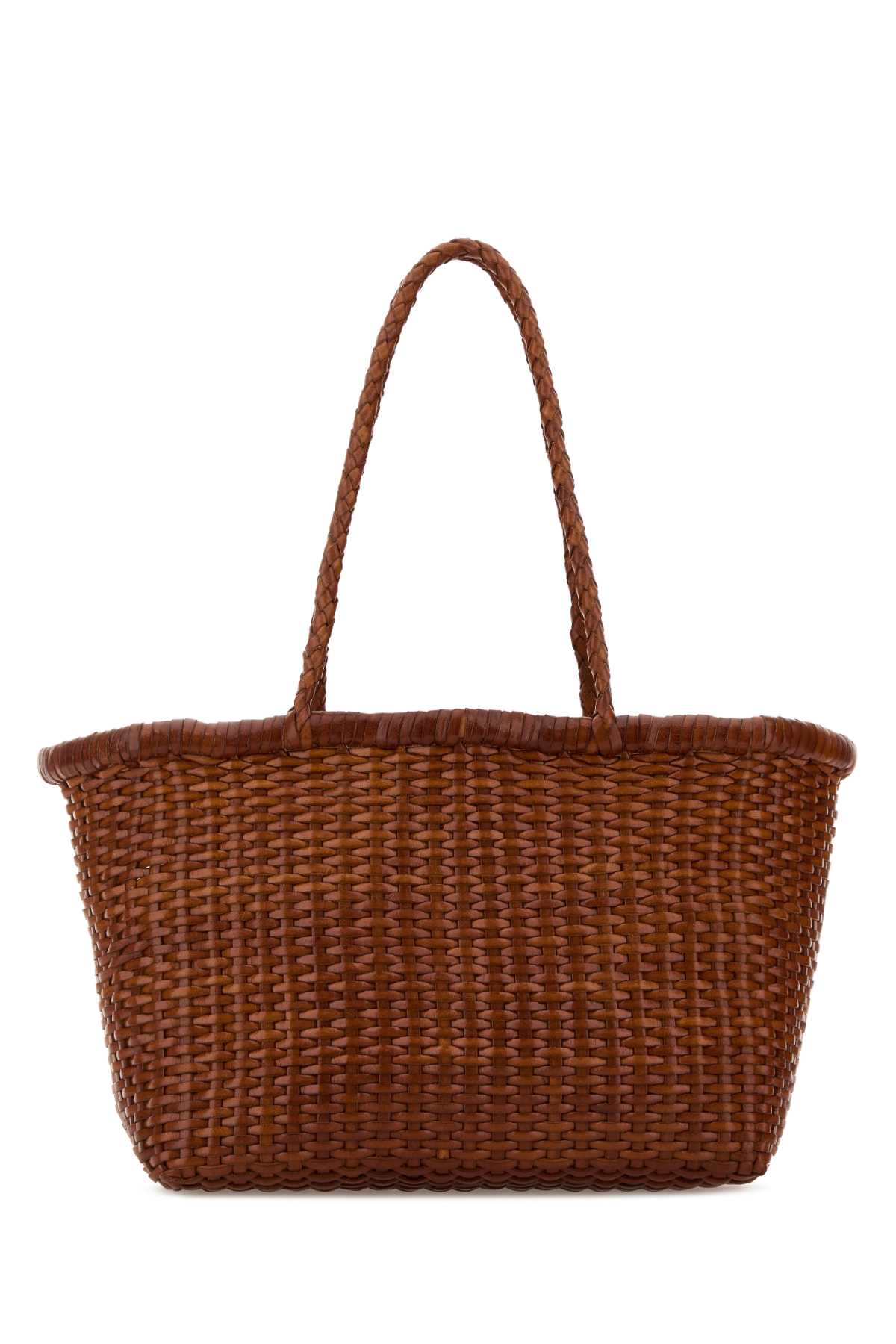 Camel Leather B Weave Bucket Bag Tan Exterior: Borse A Mano