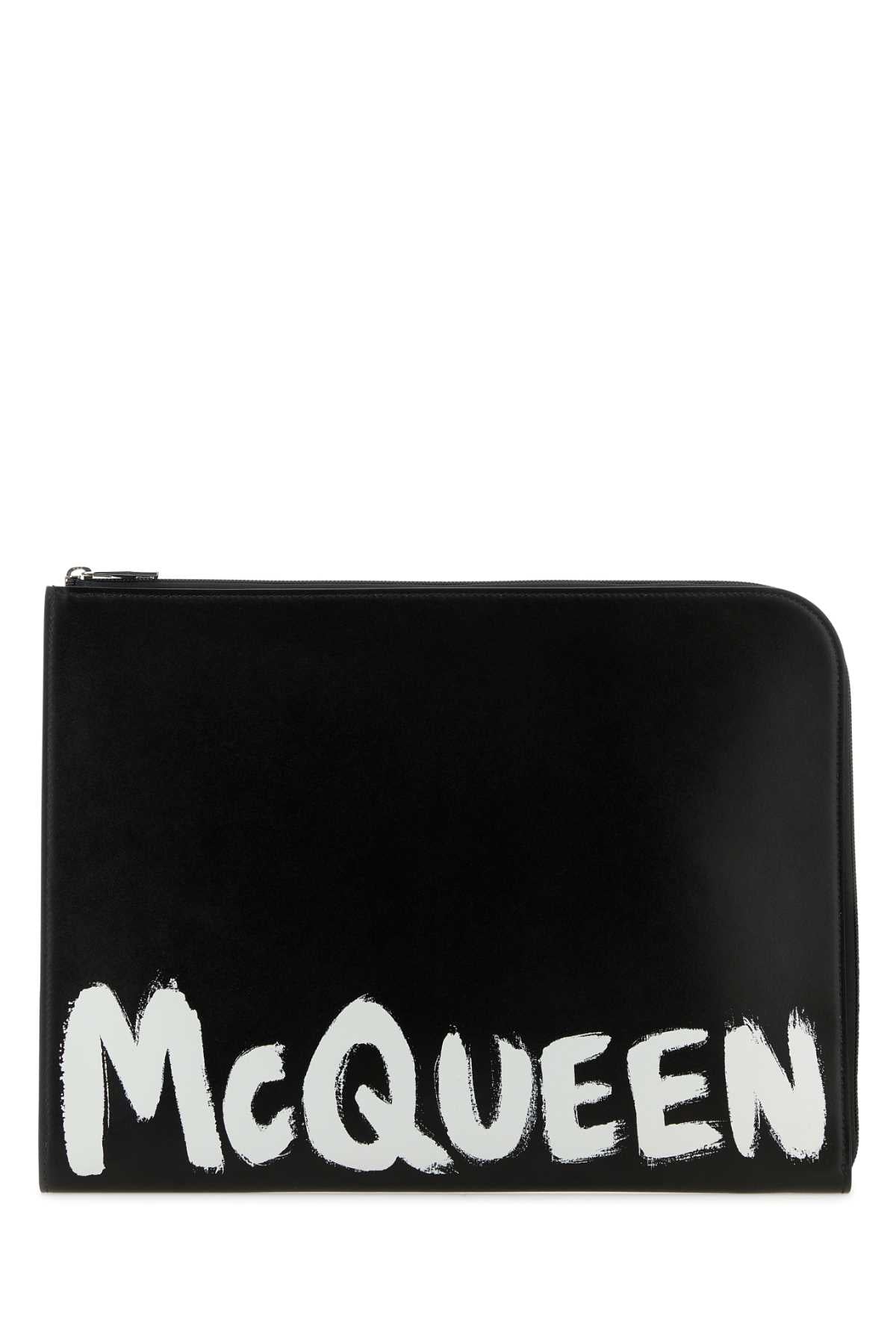 Black Leather Document Holder Blackwhite Extra-accessori
