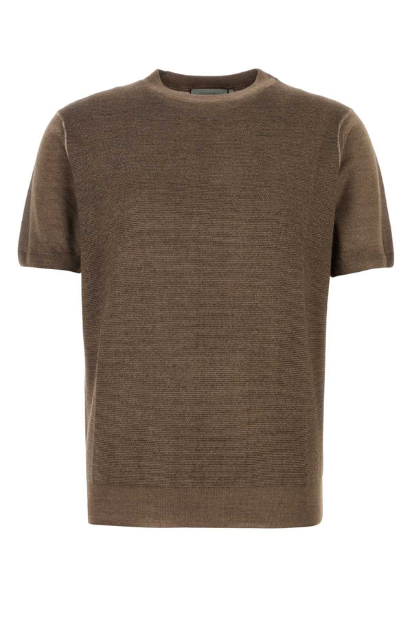 Canali Shirt 70% Wool 30% Silk t-shirt in brown