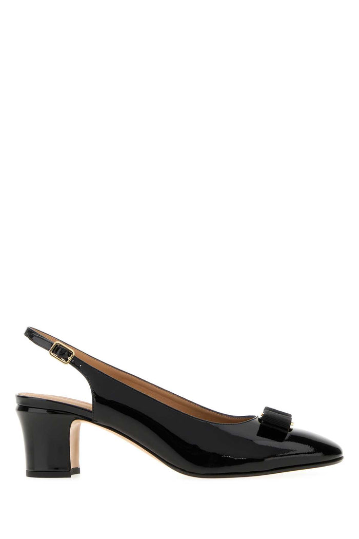 Black Leather Vetty 55 Pumps Nerobiscotto Scarpe Con Tacco