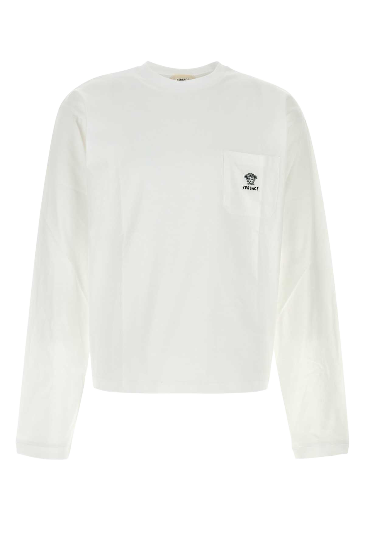 White Cotton T-Shirt Opticalwhite Exterior