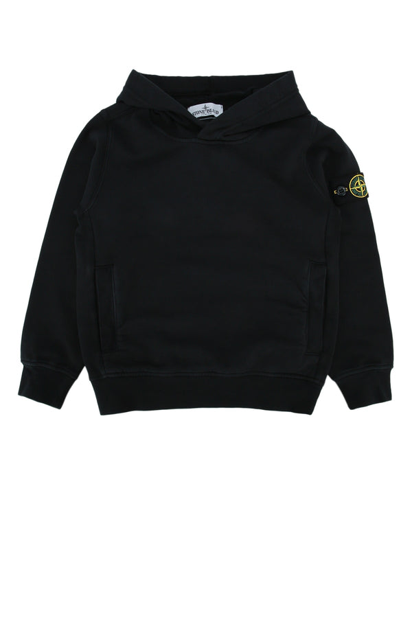 Stone Island Kids Sweater 100% Cotton hoodie in black