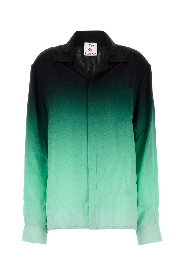 Multicolor Silk Shirt Gradient Main: Camicie