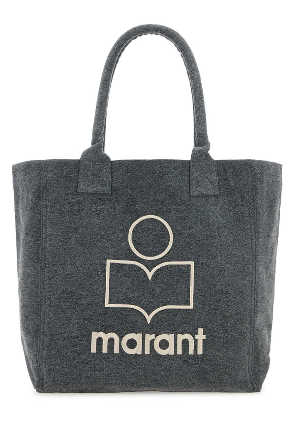 Melange Dark Grey Cotton Small Yenky Shopping Bag Fadedblack Exterior: Borse A Mano