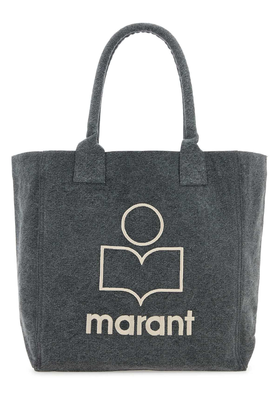 Melange Dark Grey Cotton Small Yenky Shopping Bag Fadedblack Exterior: Borse A Mano