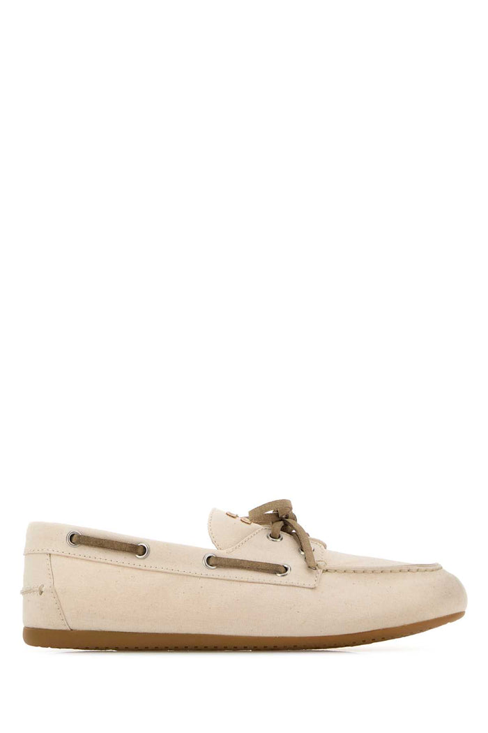 Ivory Canvas Loafers Ecru Mocassini