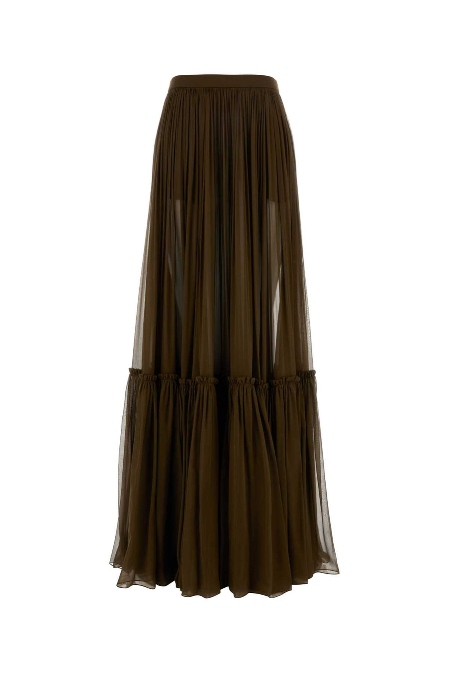 Saint Laurent Exterior: 100% Silk skirt in bronze