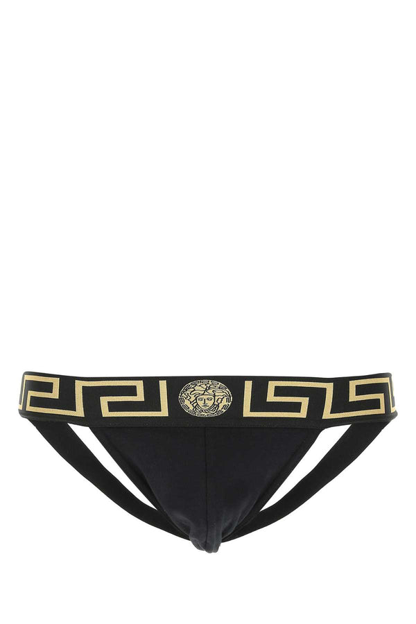 Black Stretch Cotton Jockstrap A80g Co Ea Intimo