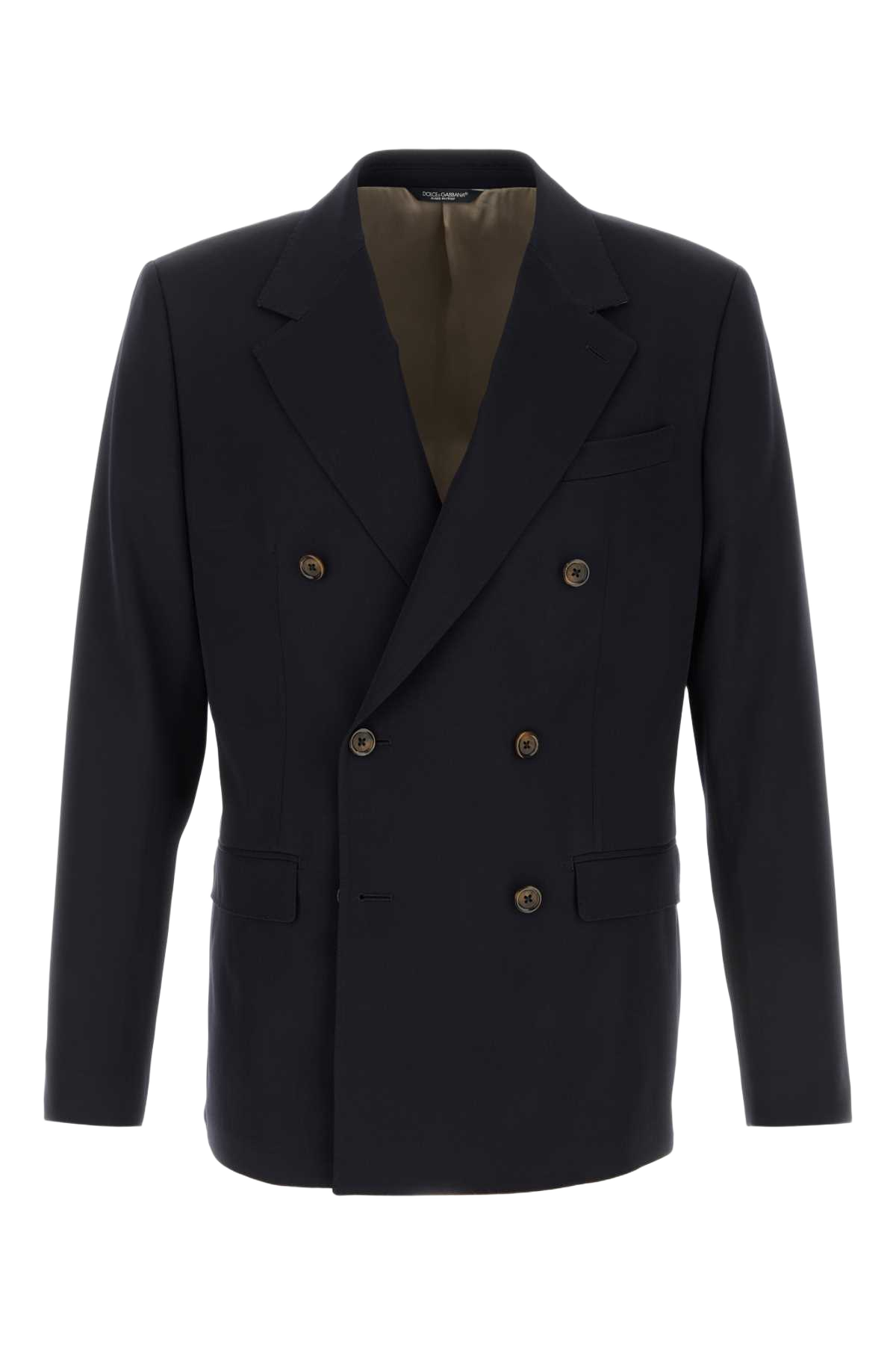 Black Stretch Wool Blazer Bluscuro Giacche E Gilet