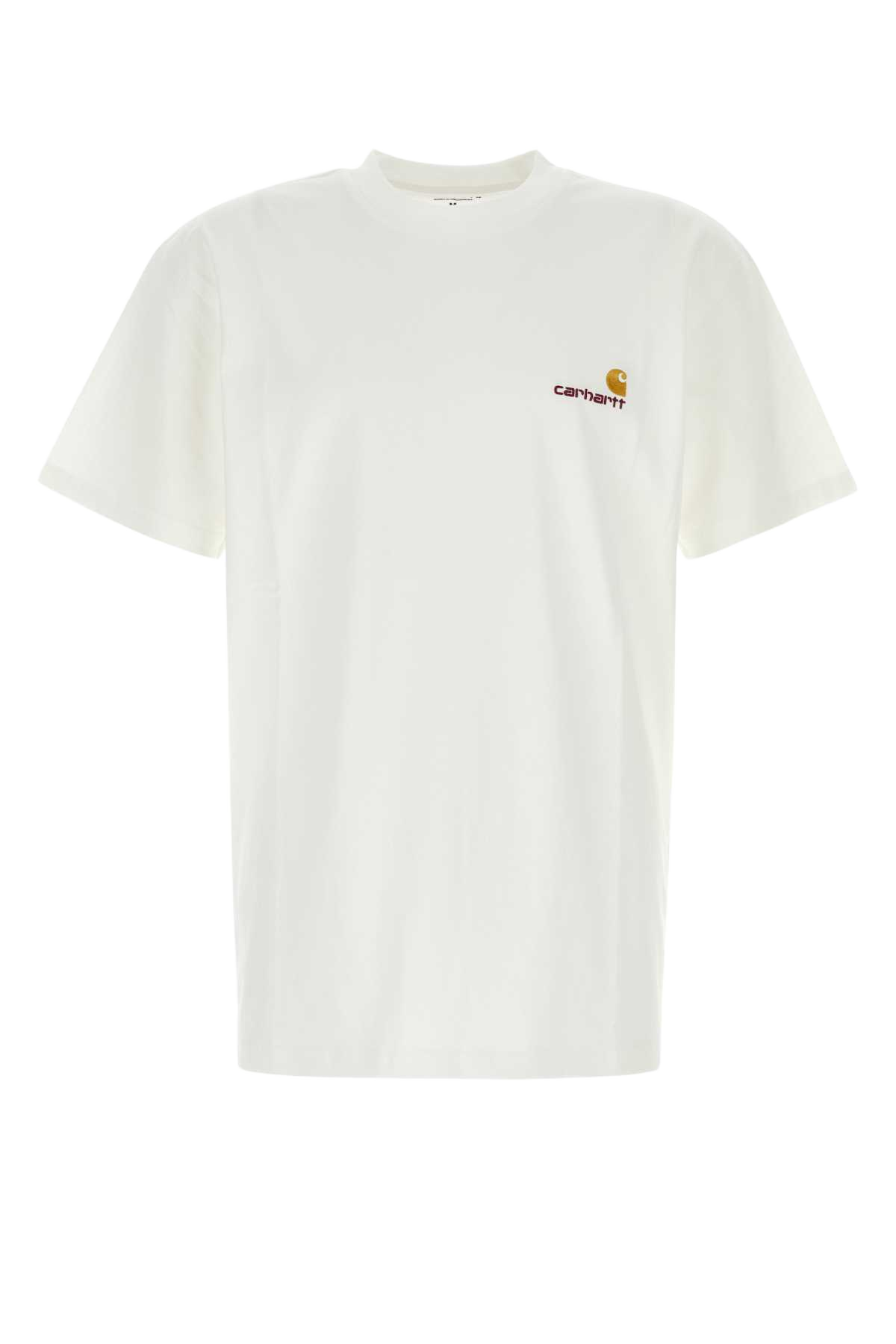 White Cotton S-S American Script T-Shirt Exterior