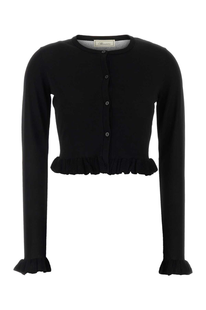 Black Viscose Blend Cardigan Nero Exterior: Nylon Maglieria
