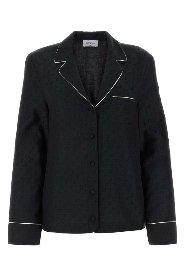 Off-White 56% Silk shirt in black