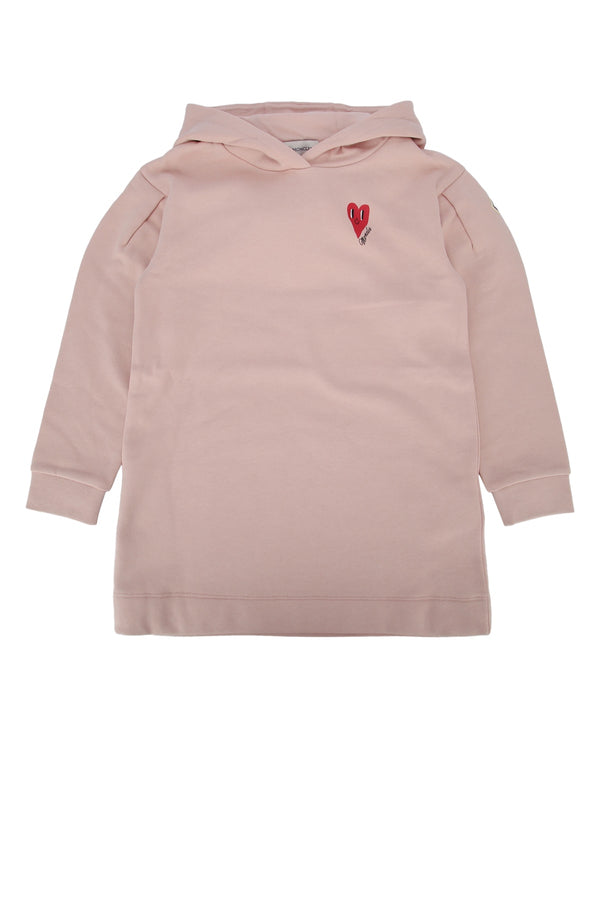 Moncler Jr Cotton with fleece lining hoodie in pink