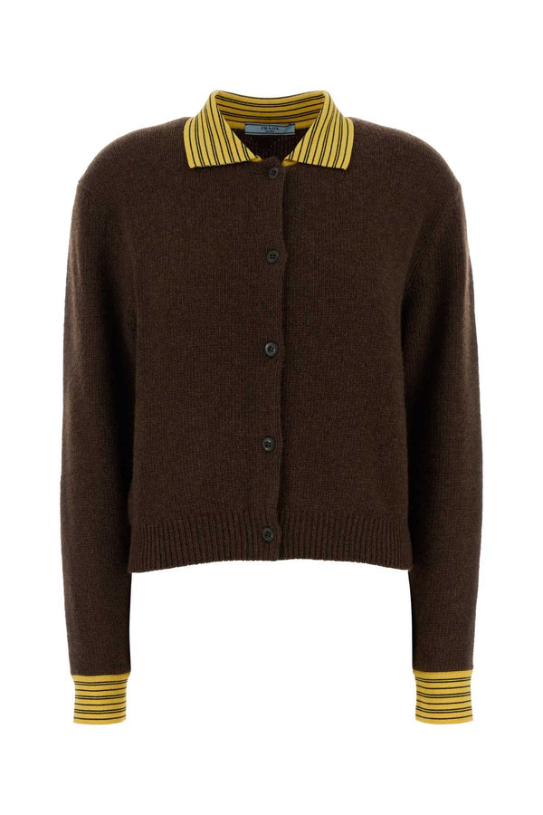 Prada 86% Cashmere 12% Cotton 2% Nylon cardigan in brown