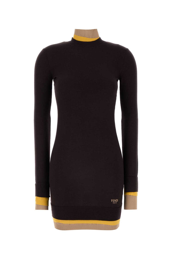 Fendi Exterior: 55% Wool 23% Nylon 12% Viscose 8% Polyurethane 2% Polyester dress in black