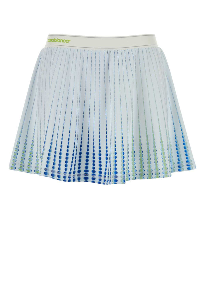 Printed Stretch Jersey Pant-Skirt Dots Exterior: Polyester Elastane Gonne