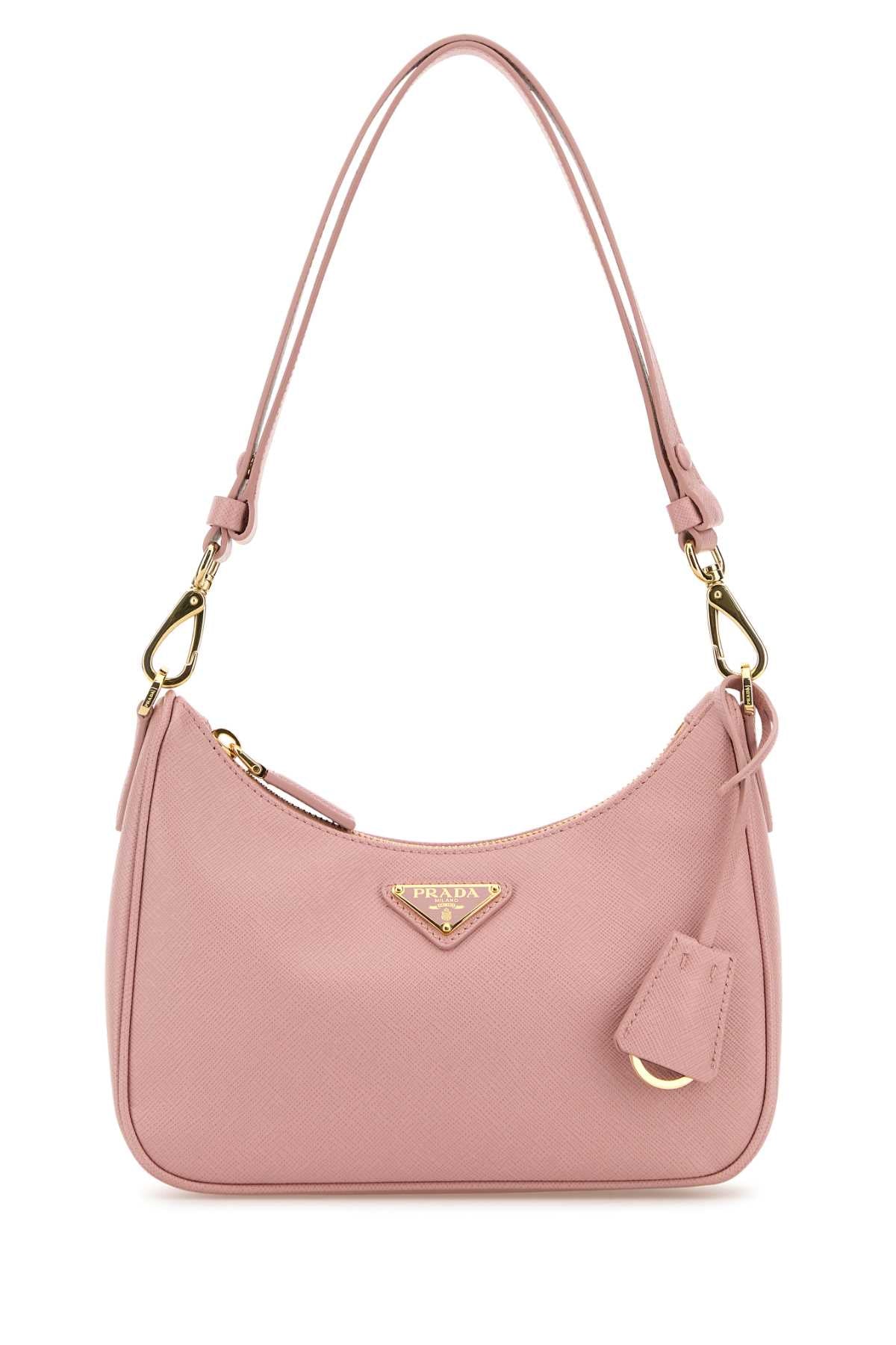Pink Leather Mini Prada Re-Edition Shoulder Bag Pesco1 Borse A Mano