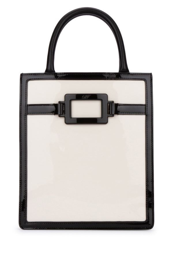 Roger Vivier Patent vernis leather top handle bag in black