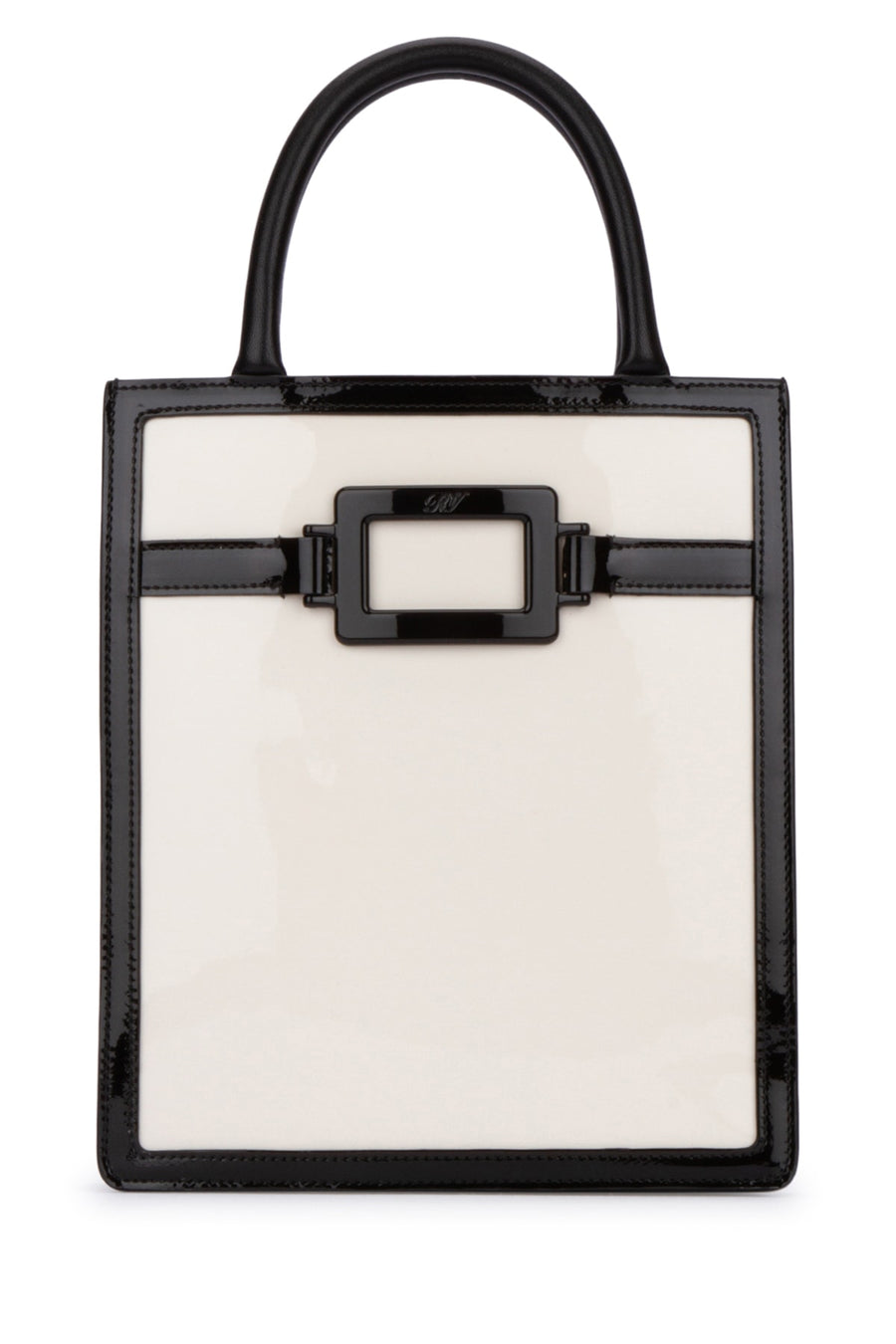 Roger Vivier Patent vernis leather top handle bag in black