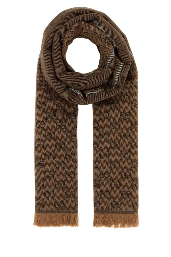 Gucci Gessy 100% Wool scarf in brown