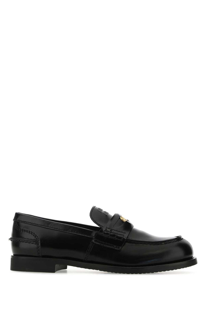 Black Leather Loafers F0002 Calfleather Mocassini
