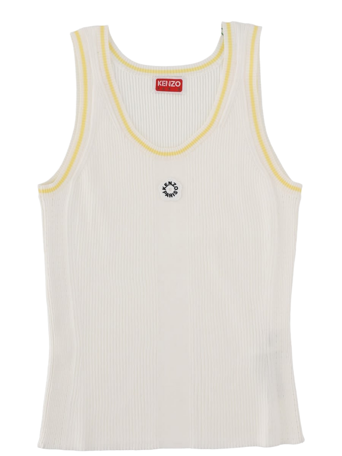 Tank Top Boke Flower 2.0 White Viscose Polyester Tops