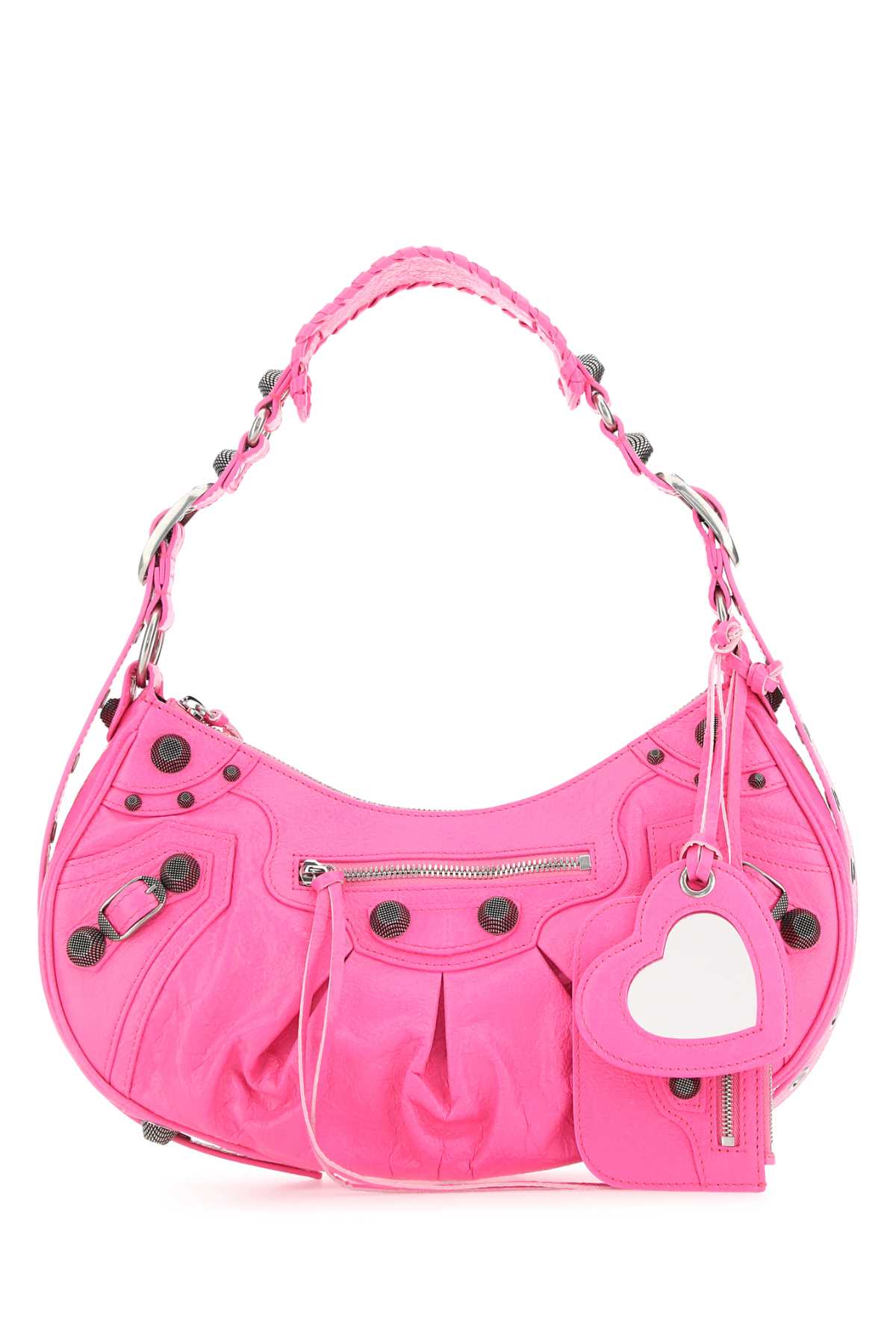 Fluo Pink Nappa Leather Le Cagole S Shoulder Bag Borse A Mano