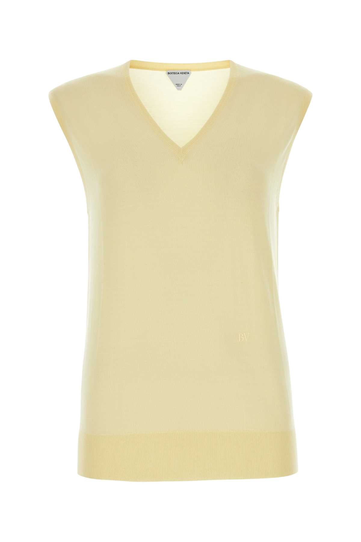 Pastel Yellow Cotton Blend Vest Daffodil Exterior: Nylon Maglieria
