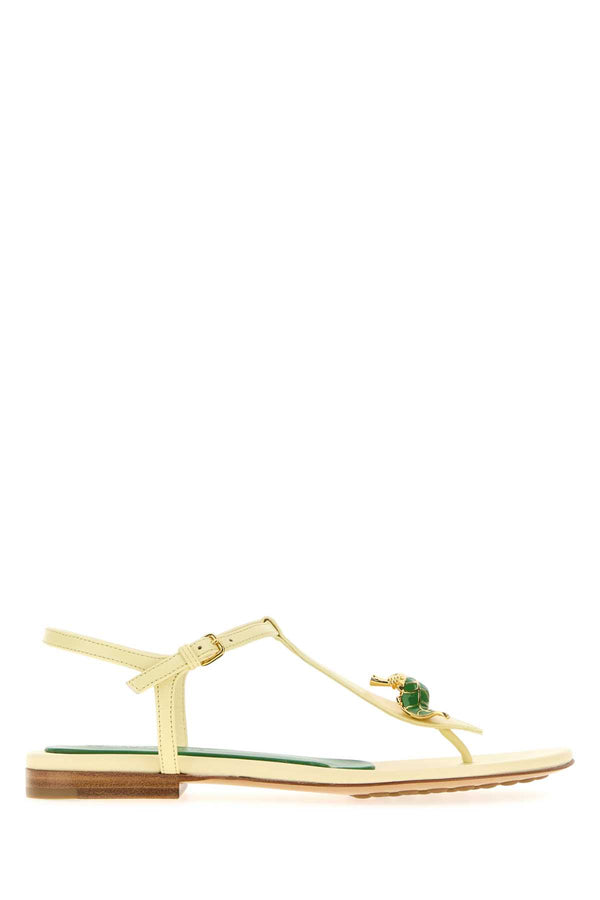 Bottega Veneta Exterior: 100% Leather sandal in yellow