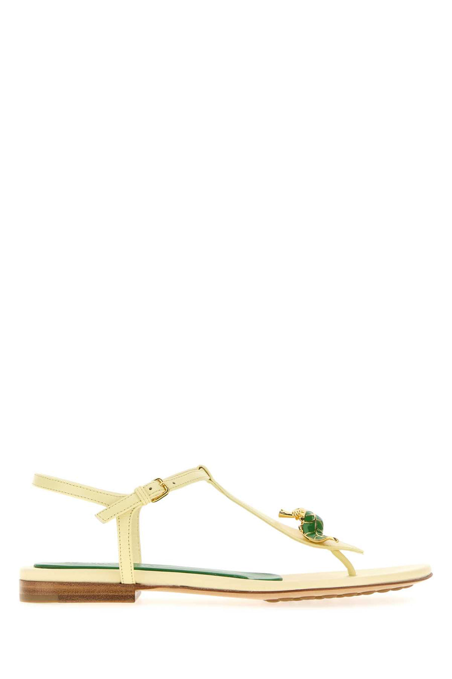 Bottega Veneta Exterior: 100% Leather sandal in yellow