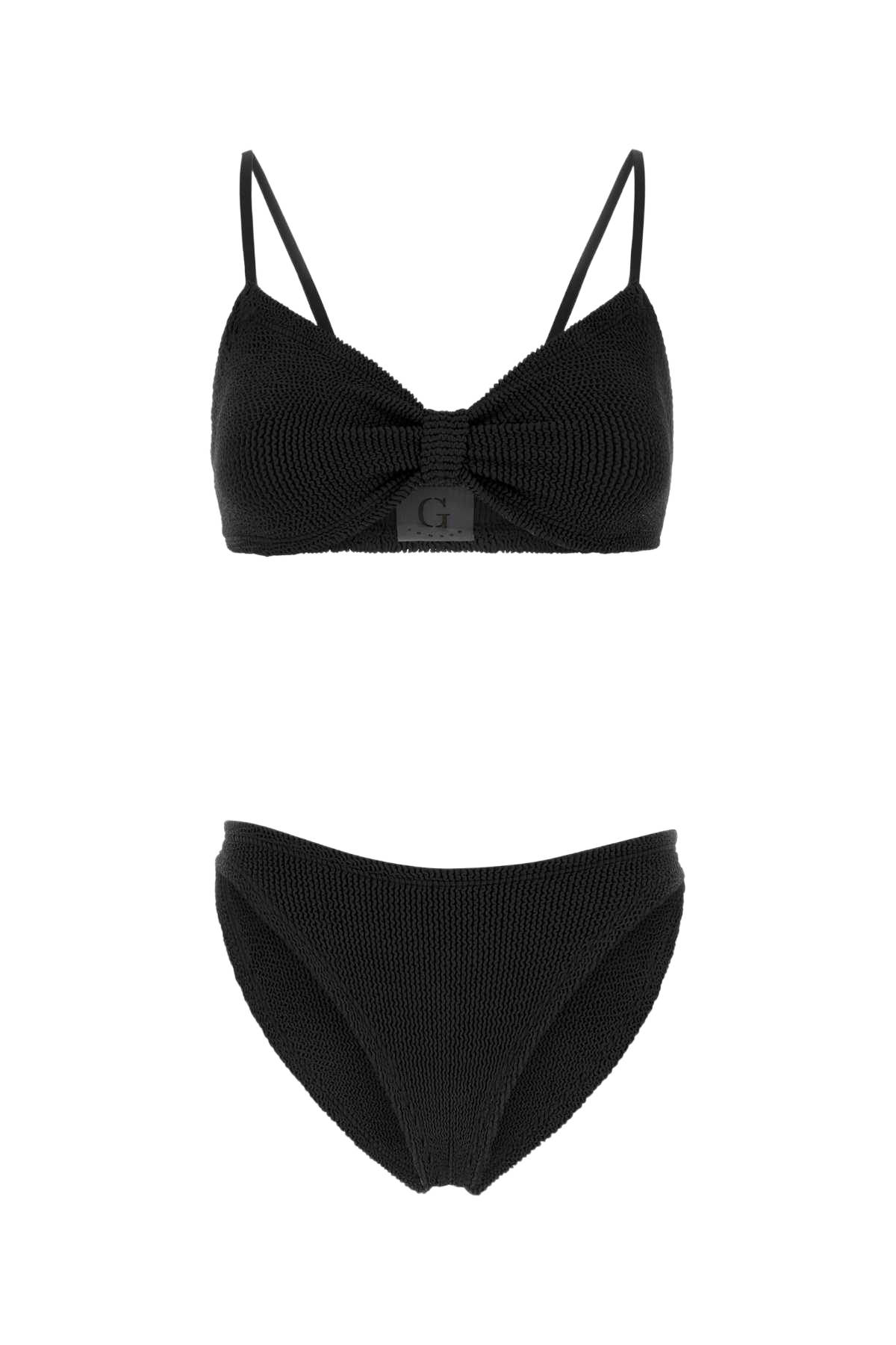 Black Stretch Nylon Alicia Bikini Exterior: Elastane Costumi Da Bagno