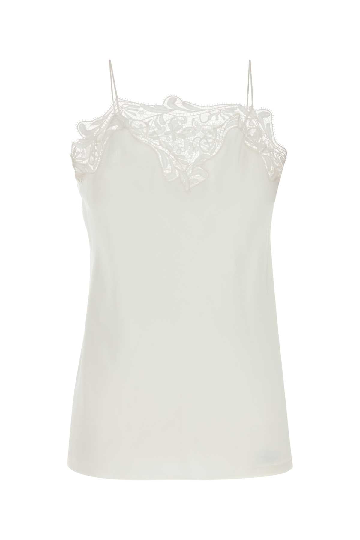 White Crepe Top Mascarpone Maglie