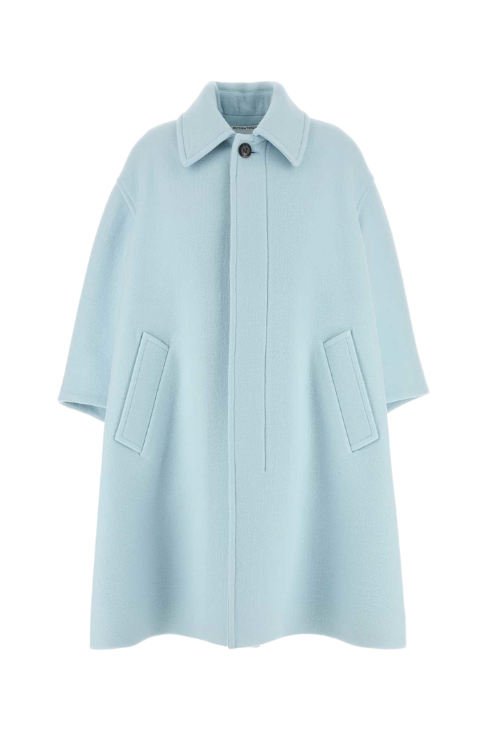 Light Blue Cashmere Coat Dusk Exterior: Cappotti